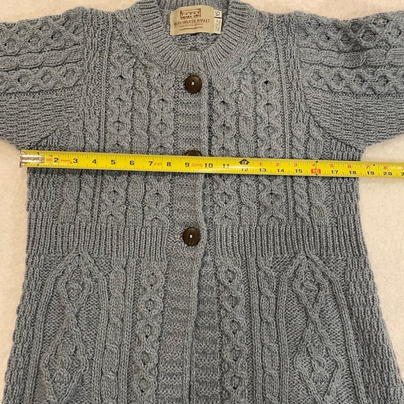 Aran Sweater Market blue cabled cardigan - Picture 7 of 14